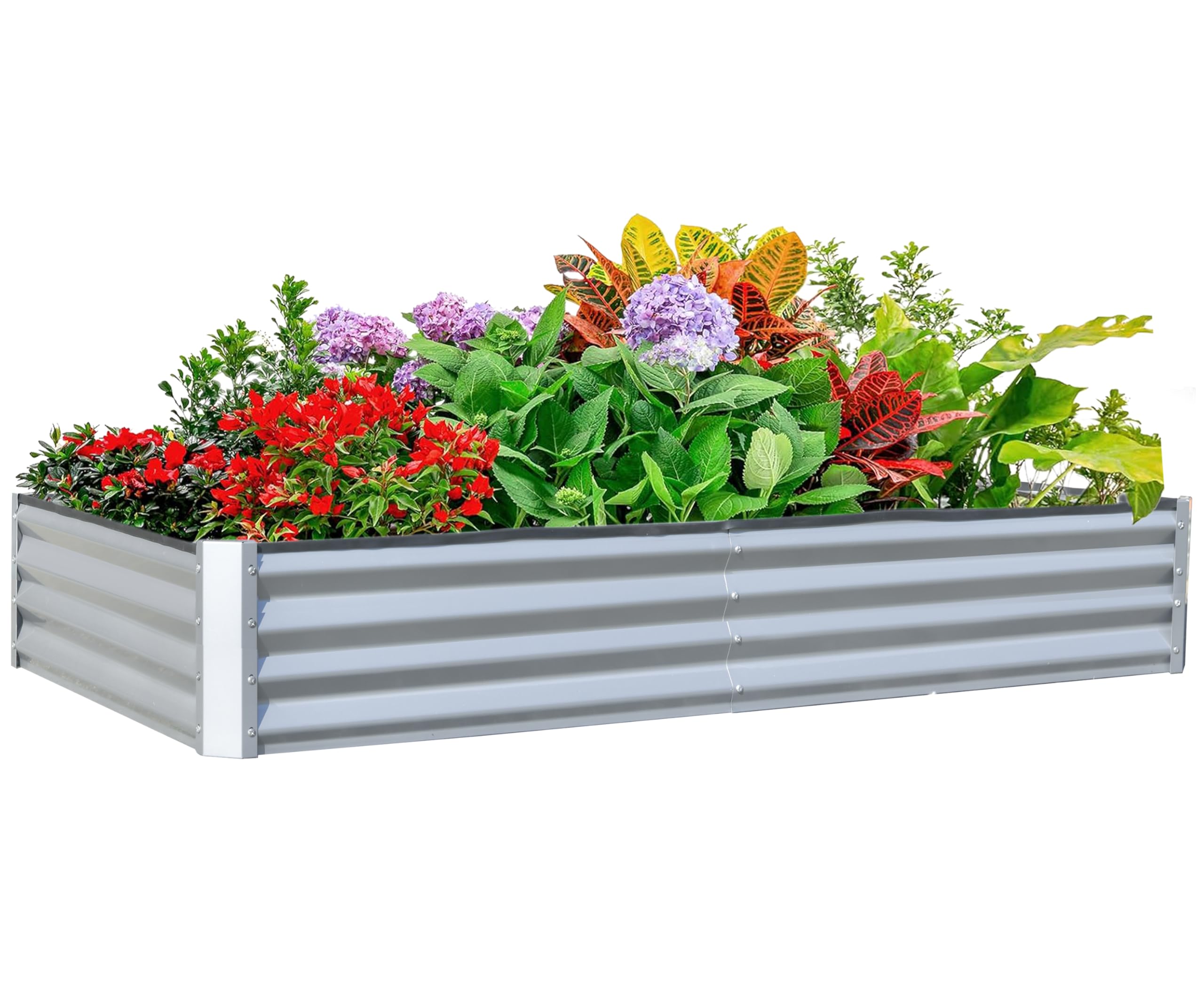 Raised Bed Planter Box - 6x3x1ft gegalvaniseerd verhoogd moestuinbak, buiten plantenbak