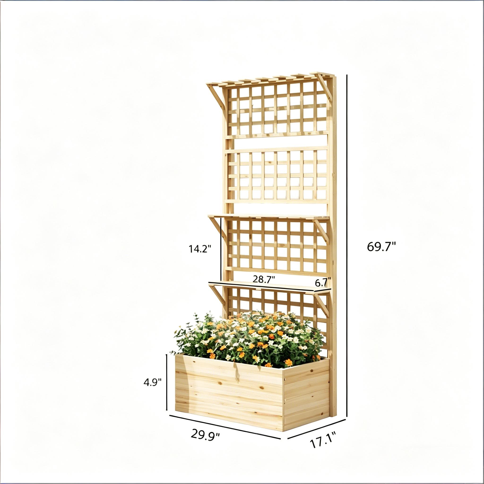 Raised Bed Planter Box - Verhoogde plantenbak voor de tuin, houten
