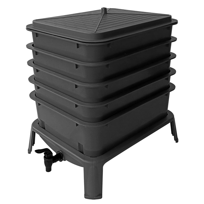 Compost Bin - Robuuste 50L 5-lagen wormencomposter voor binnen