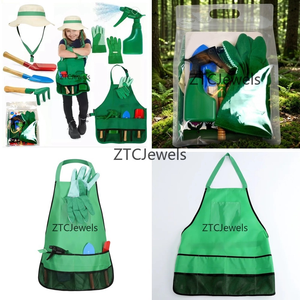 Gardening Tools Kids Set - Tuinschort voor kinderen, gereedschapset met handschoenen,