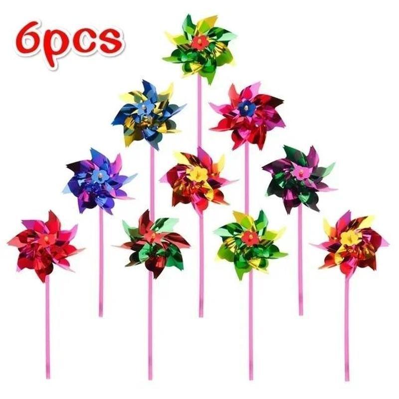 Gardening Tools Toys - 6 Stuks Plastic Windmolen Pinwheel Wind