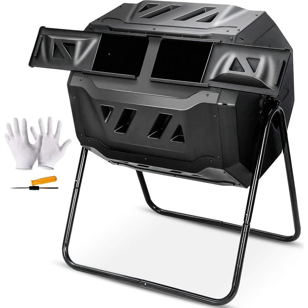 Compost Bin - 43 Liter Compost Tumbler Bak Dubbele