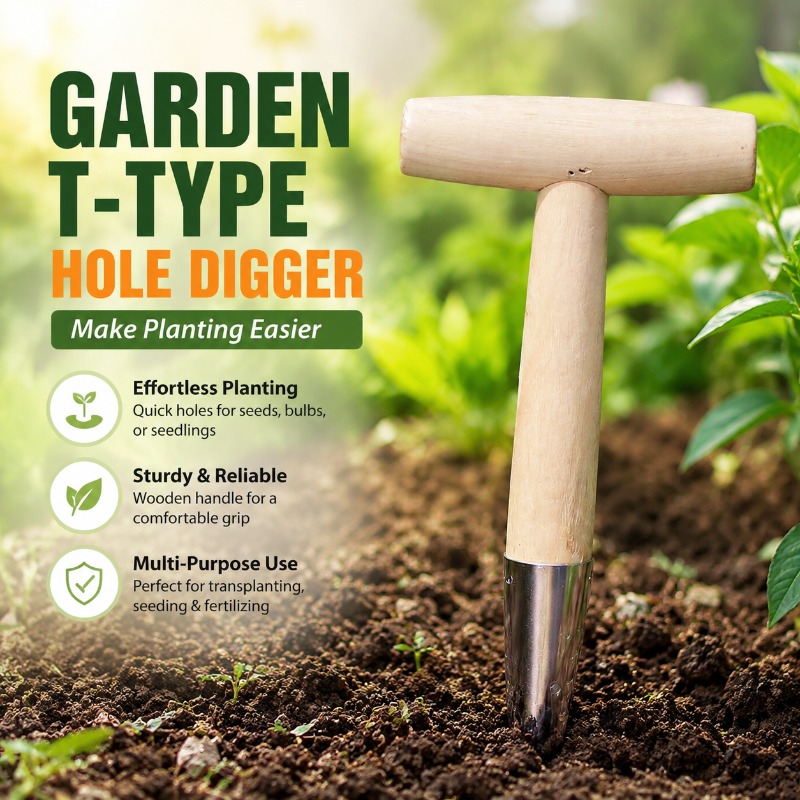 T-vormige houten handgreep tui - Gardening Tools Wooden recensie en prijs