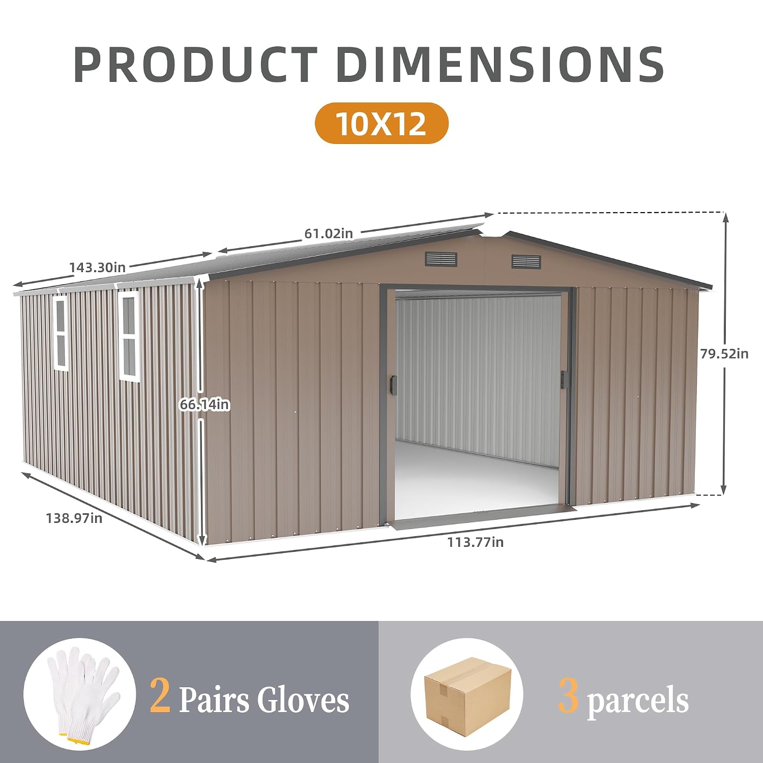 10x12 FT Buitenberging, Grote  - Gardening Tools Set recensie en prijs