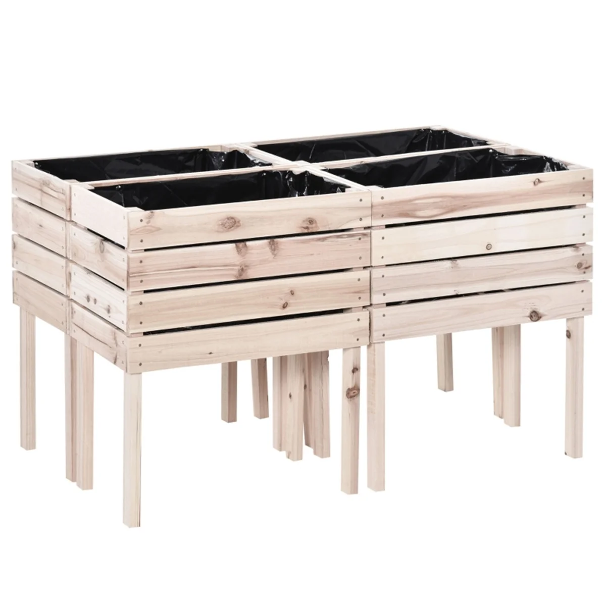 4 Stuks Outdoor Houten Verhoog - Raised Bed Planter Box recensie en prijs