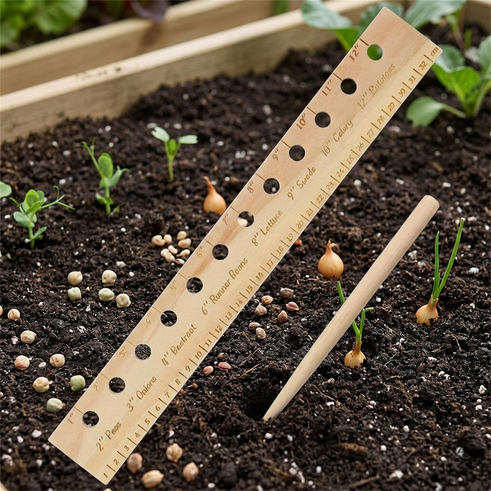 Massief houten plantliniaal vo - Gardening Tools Wooden recensie en prijs