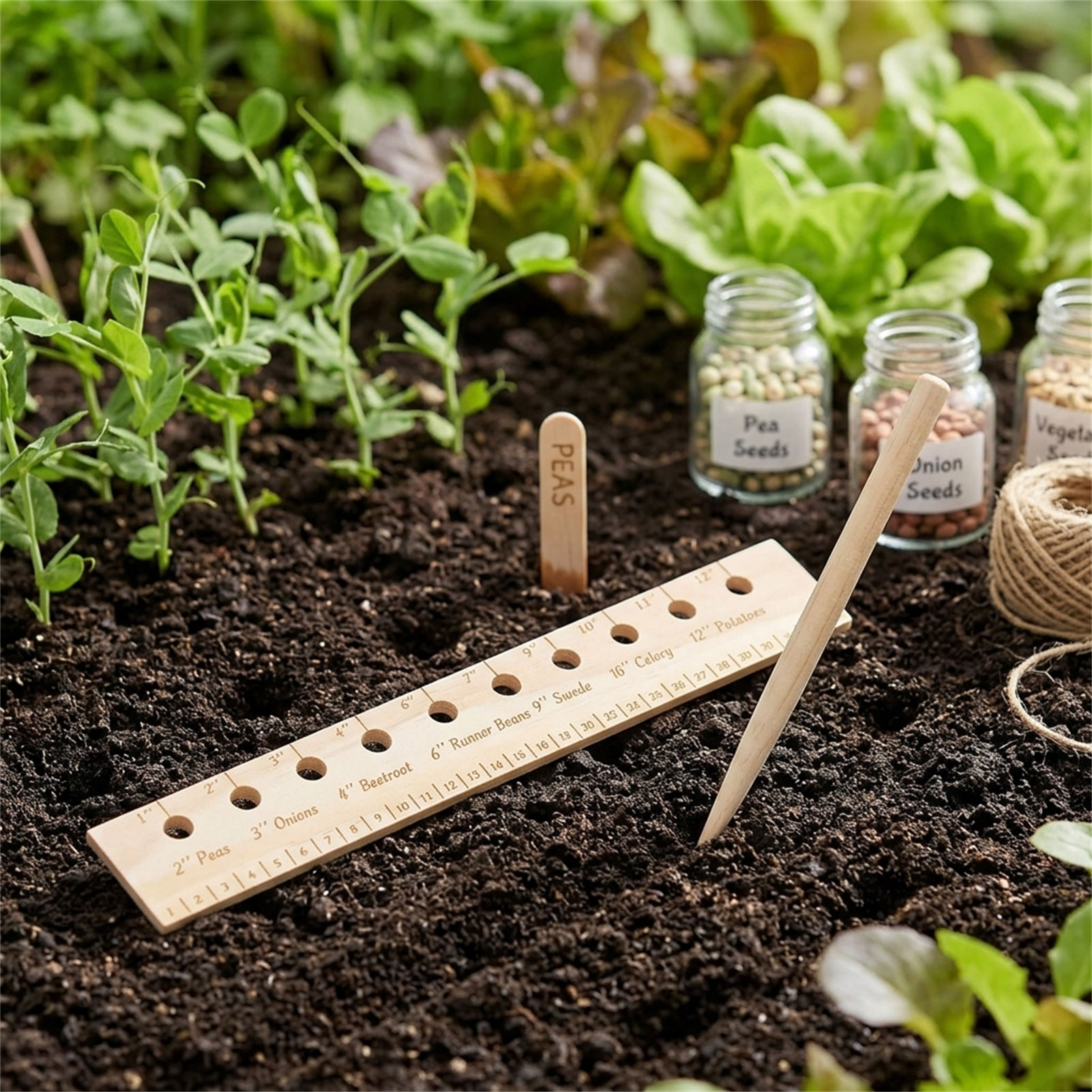 Massief houten plantliniaal vo - Gardening Tools Wooden recensie en prijs