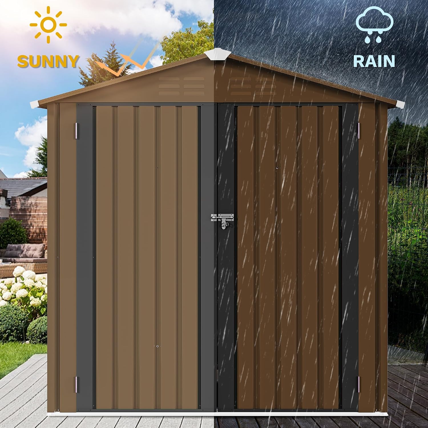 6x4ft Metalen Buitenberging, W - Gardening Tools Set recensie en prijs