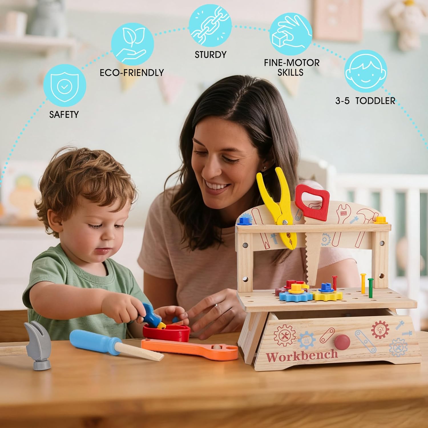 Houten gereedschapsbank voor k - Gardening Tools Kids Set recensie en prijs