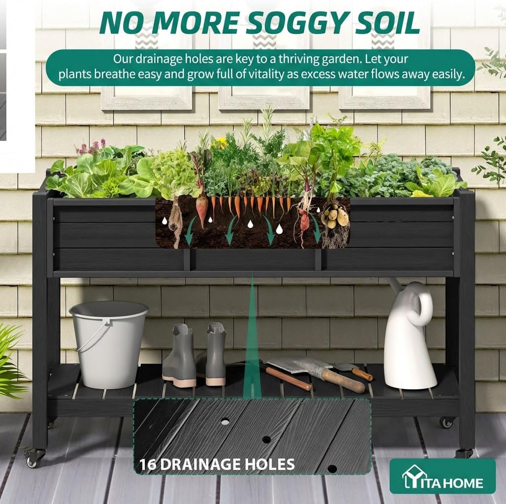 Verhoogd plantenbed met wielen - Raised Bed Planter Box recensie en prijs