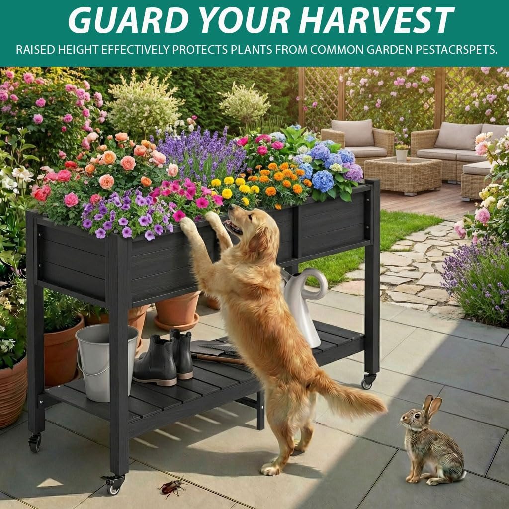 Verhoogd plantenbed met wielen - Raised Bed Planter Box recensie en prijs