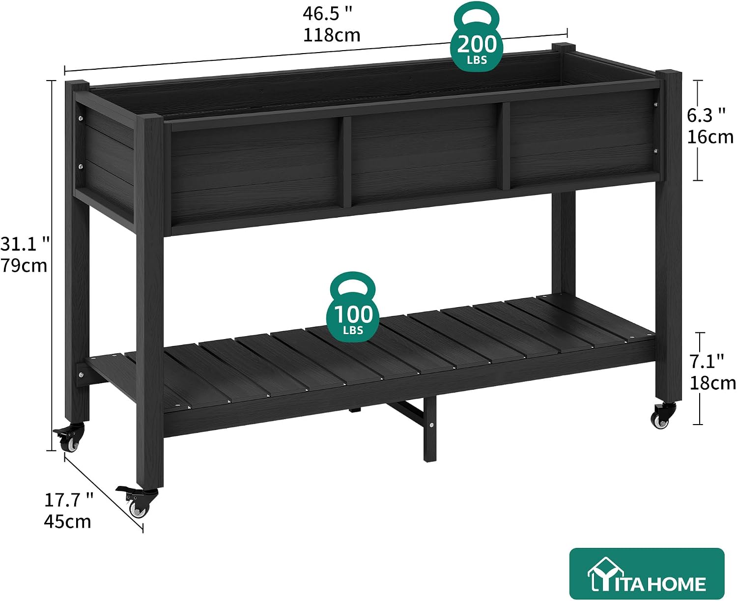 Verhoogd plantenbed met wielen - Raised Bed Planter Box recensie en prijs