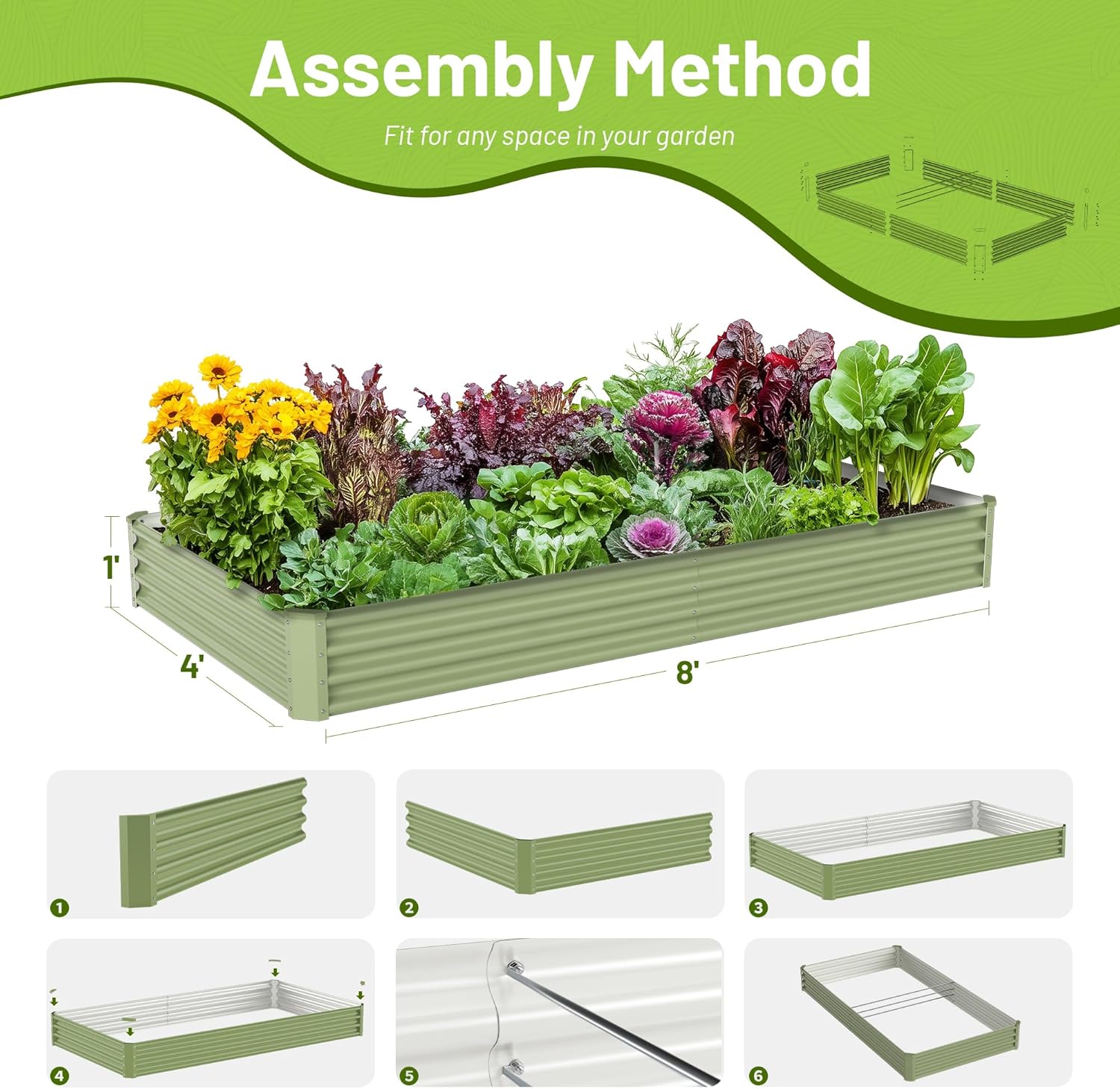 Buitenmoestuin metalen verhoog - Raised Bed Planter Box recensie en prijs